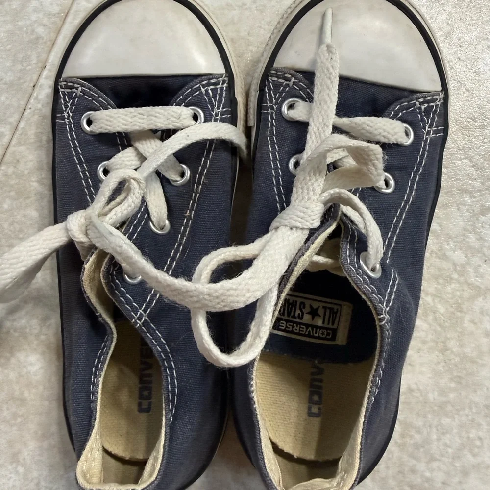 Converse Kids Canvas Low-Top Sneakers - Navy & White